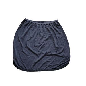 Shadowline Vintage Skirt Slip ~ Sz M ~ Black ~ Above Knee ~ Elastic Waist